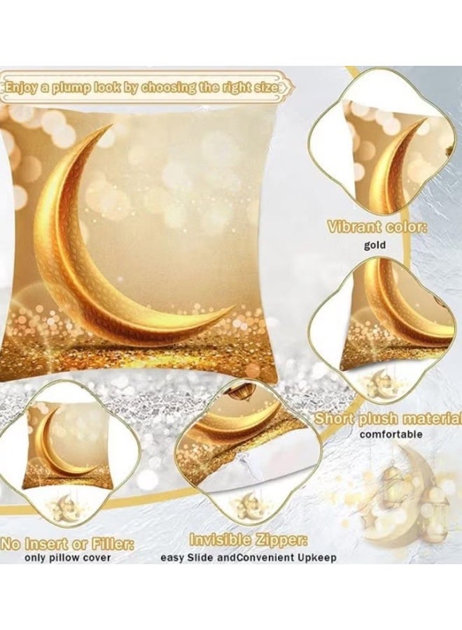 مجموعة من 6 أغطية وسائد رمضانية مزينة بنقوش القمر والفانوس، بحجم 45 × 45 سم لكل غطاء. مثالية لتزيين الأريكة أو السرير، وتضفي لمسة احتفالية وسحرية على ديكور المنزل خلال شهر رمضان. تصميم أنيق وعصري يجمع بين الجمال والعملية، ليصبح منزلك أكثر دفئًا وروعة في الشهر الكريم. - Image 2